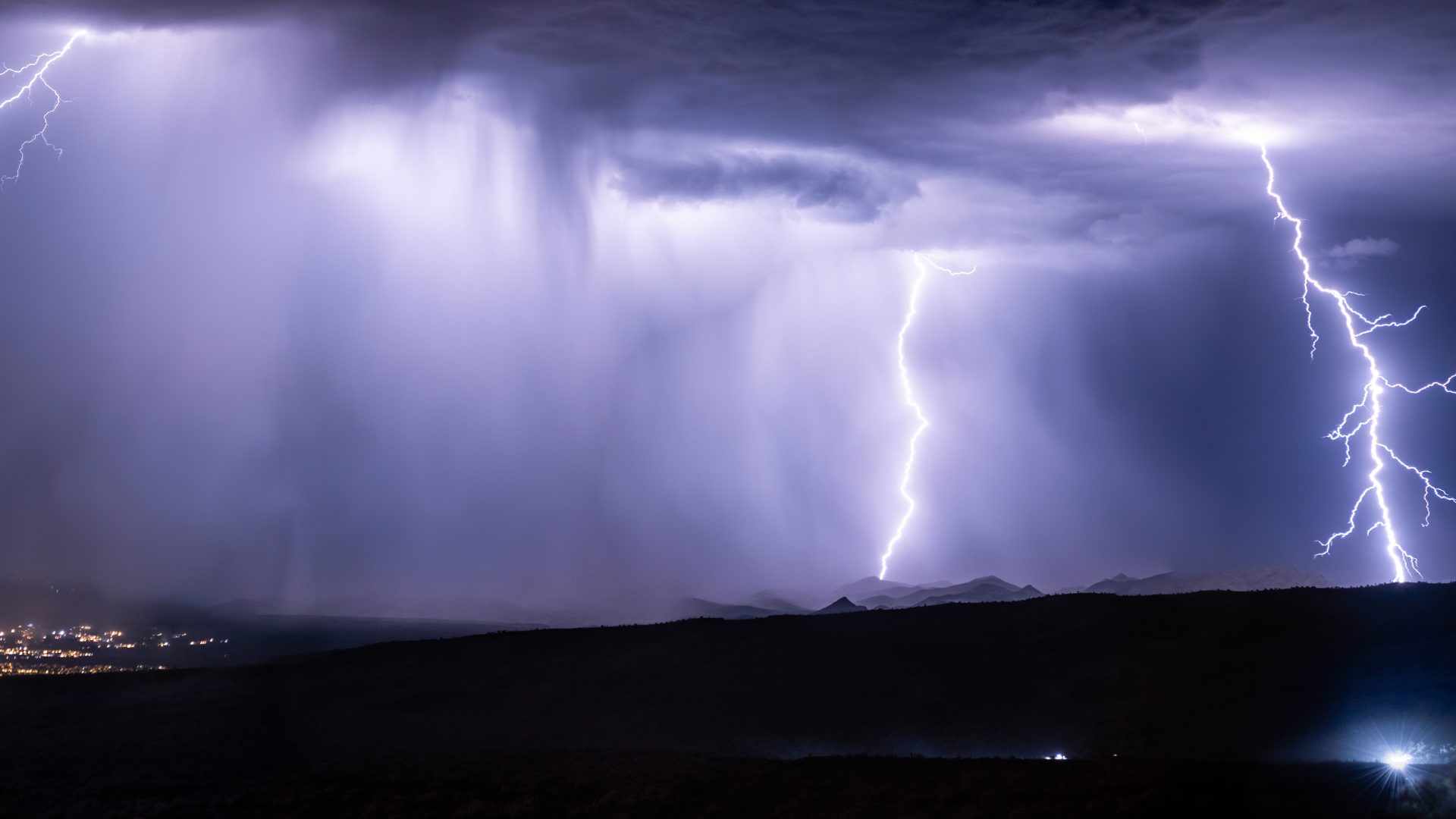 An electrical storm during a monsoon over Cave Creek in Northern Arizona.