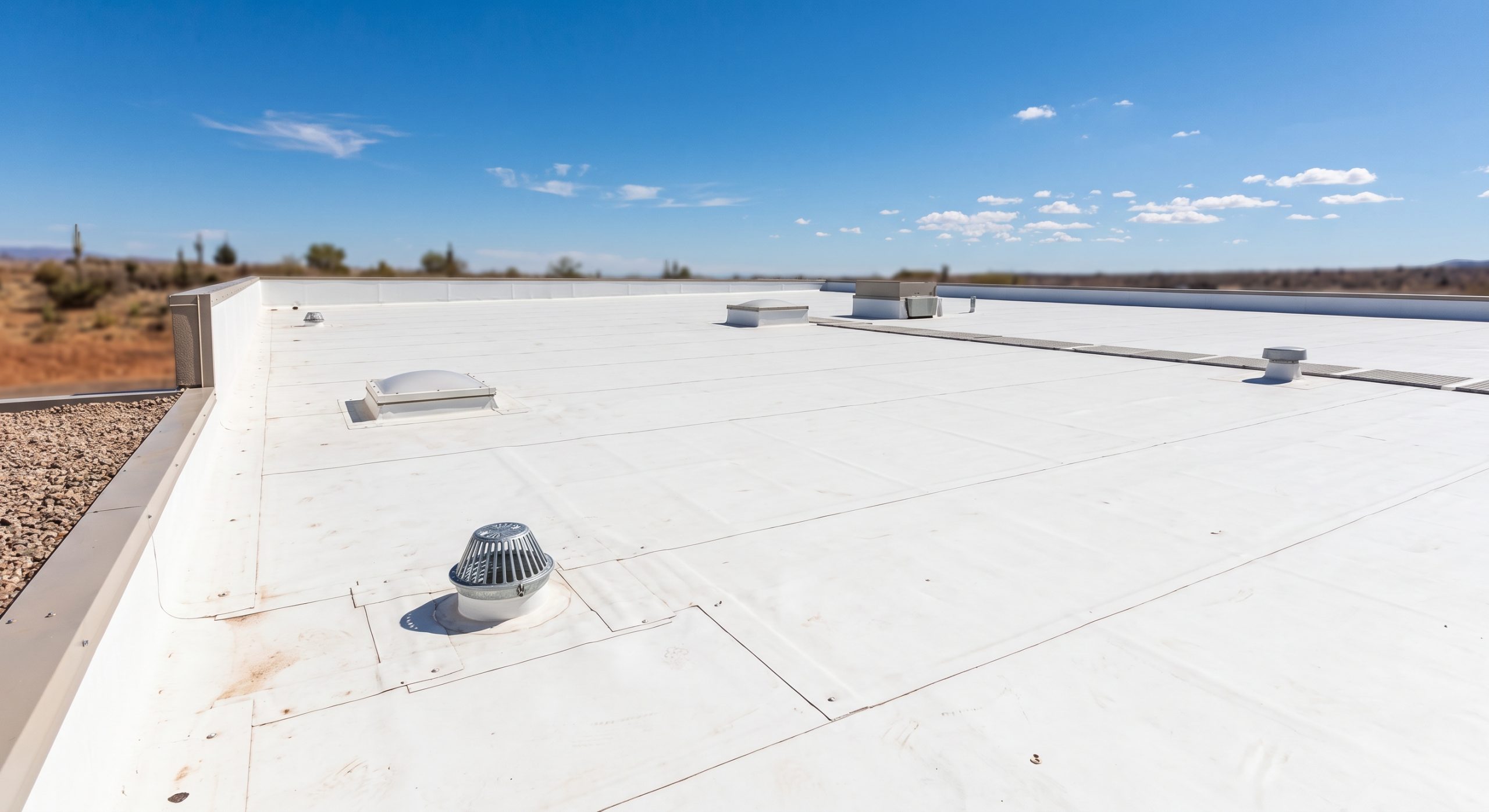 commercial_roof A commercial roof undergoing commercial roof repair in Northern Arizona