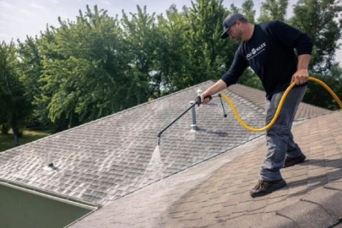 Vent pipe boot flashing sealed on an asphalt shingle roof